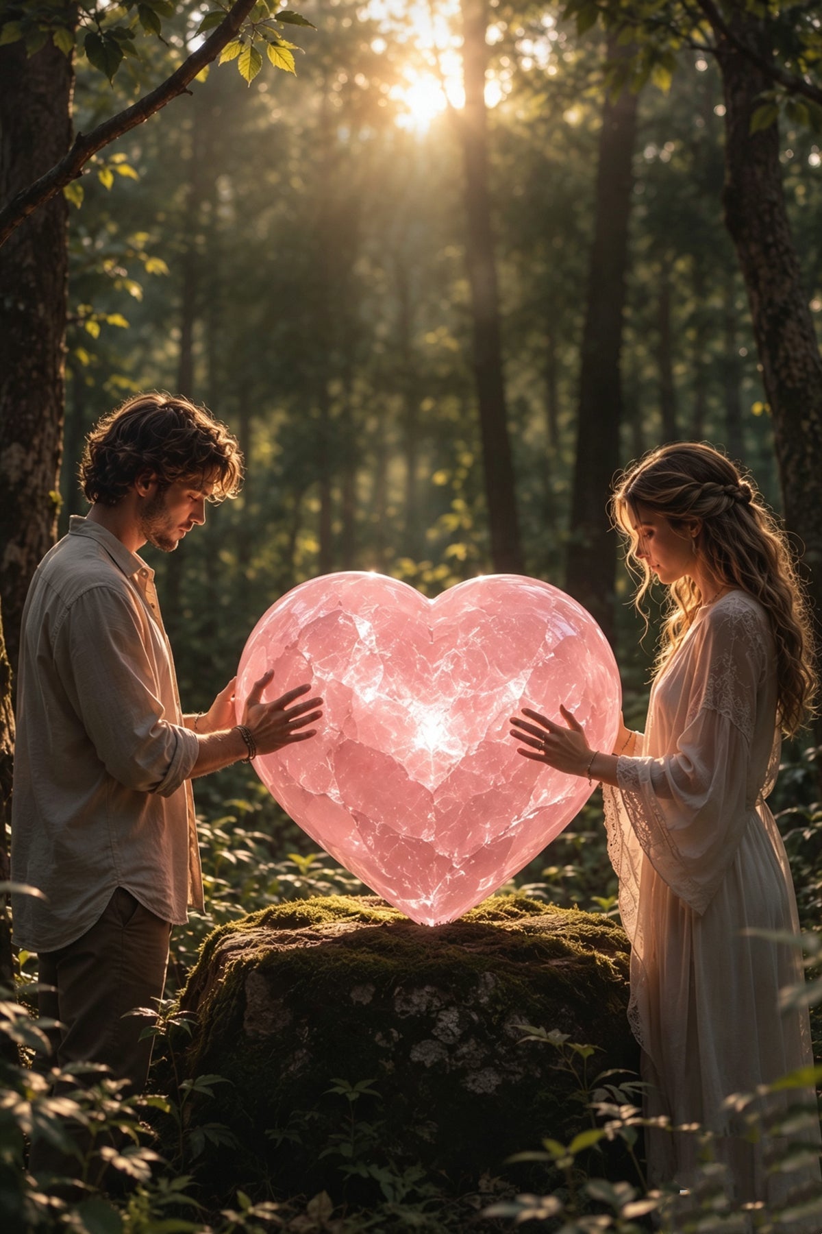 Rose quartz heart crystal representing self-worth, emotional healing, and the journey of breaking unhealthy relationship patterns.
