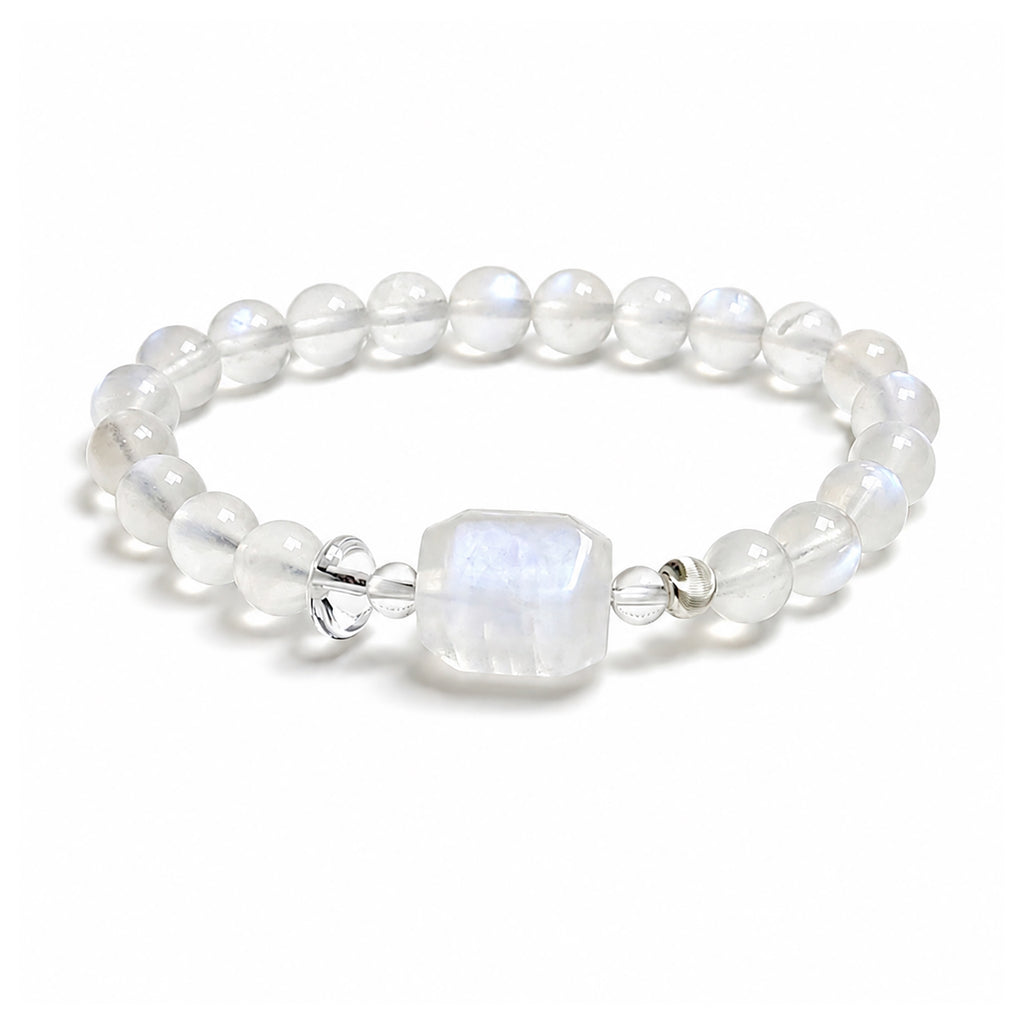 Moonstone bracelet on clean white background