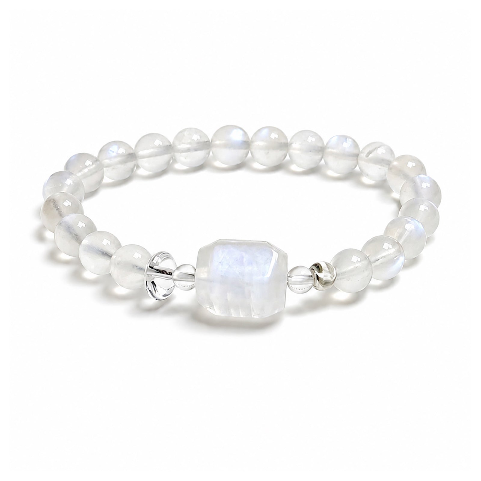 Moonstone bracelet on clean white background