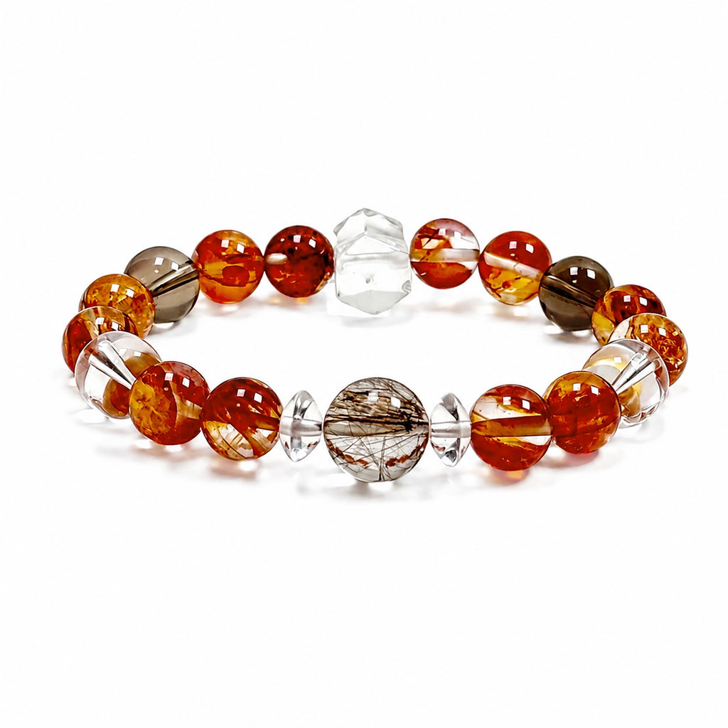 Red Flower Quartz bracelet on clean white background