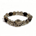 Smoky Quartz bracelet on clean white background for protection and stability