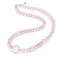 Star Rose quartz necklace on clean white background for love and self-love