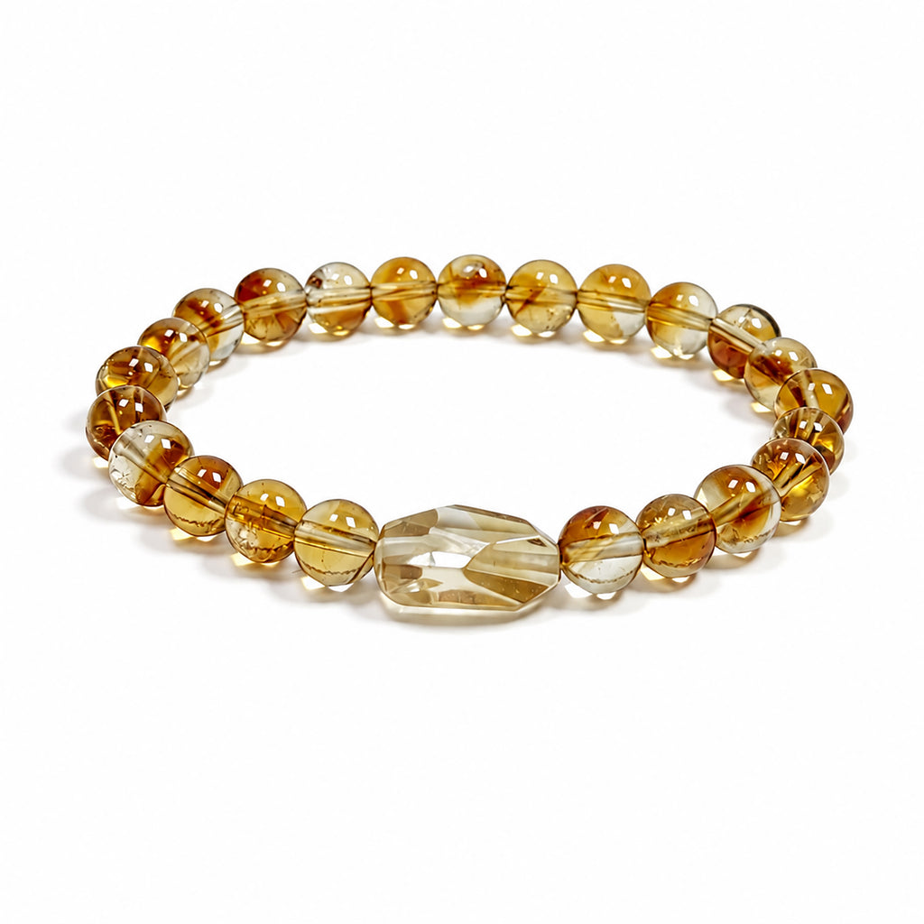 Golden healer Quartz bracelet on clean white background