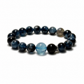 Aquamarine with Biotite bracelet on clean white background