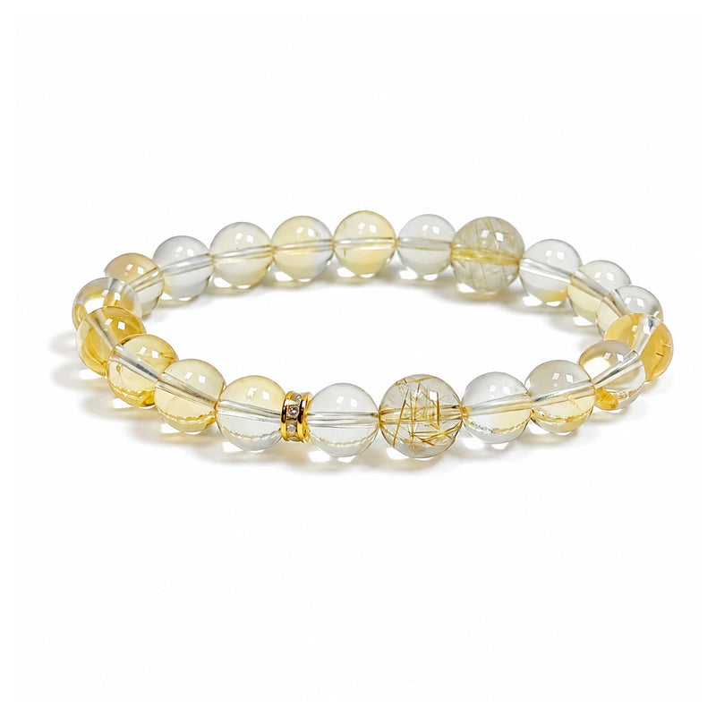Citrine &Golden Rutilated Quartz Bracelet — Focus, Courage & Grounded Manifestation