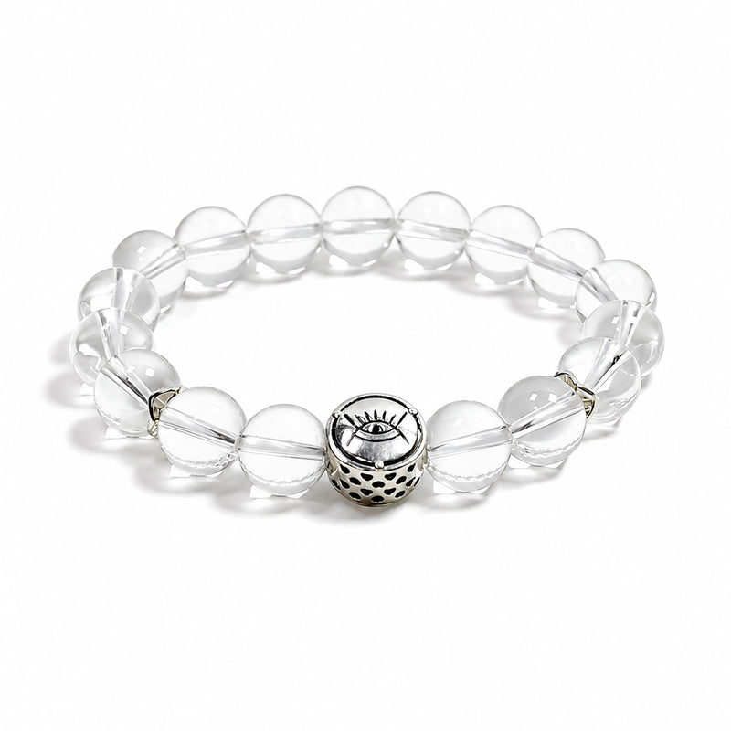 Collector-Grade Clear Quartz bracelet with Wisdom Eye | Inner Clarity & Guidance