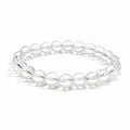Clear quartz bracelet on clean white background for renewal and emotional balance