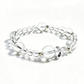 Clear quartz bracelet on clean white background