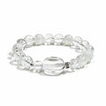 Clear Quartz and White Phantom Quartz bracelet on clean white background