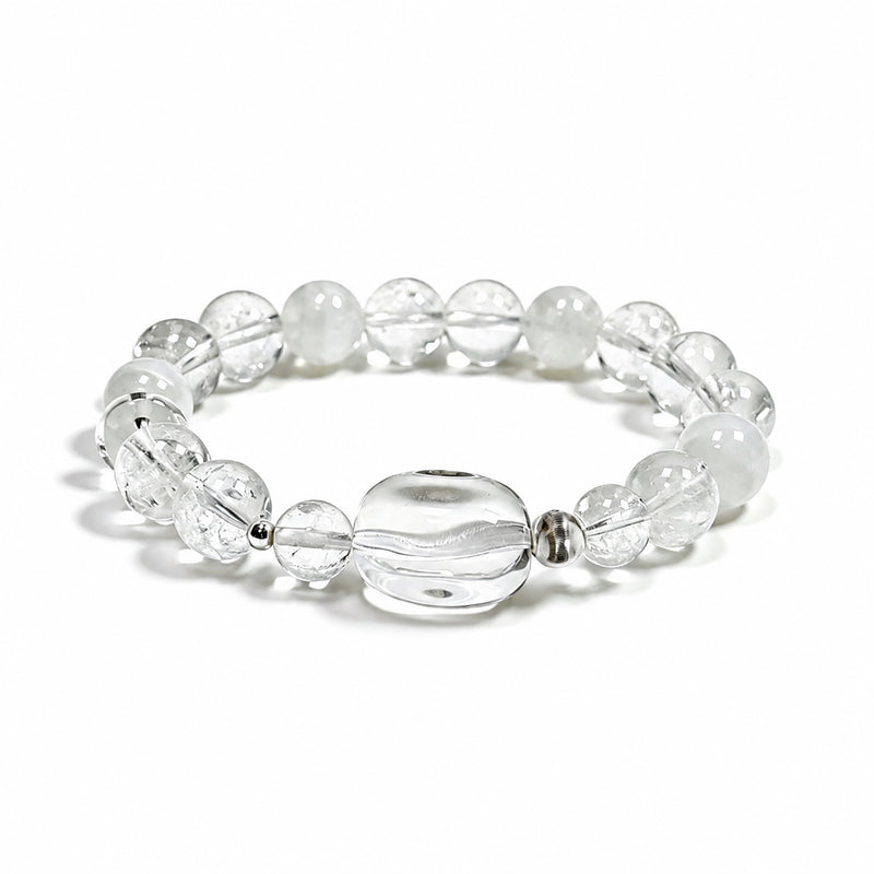 Clear  Quartz & White Phantom Quartz Bracelet  |  Clarity, Purification &Inner Alignment