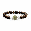 Green Phantom and Natural Agarwood bracelet on clean white background
