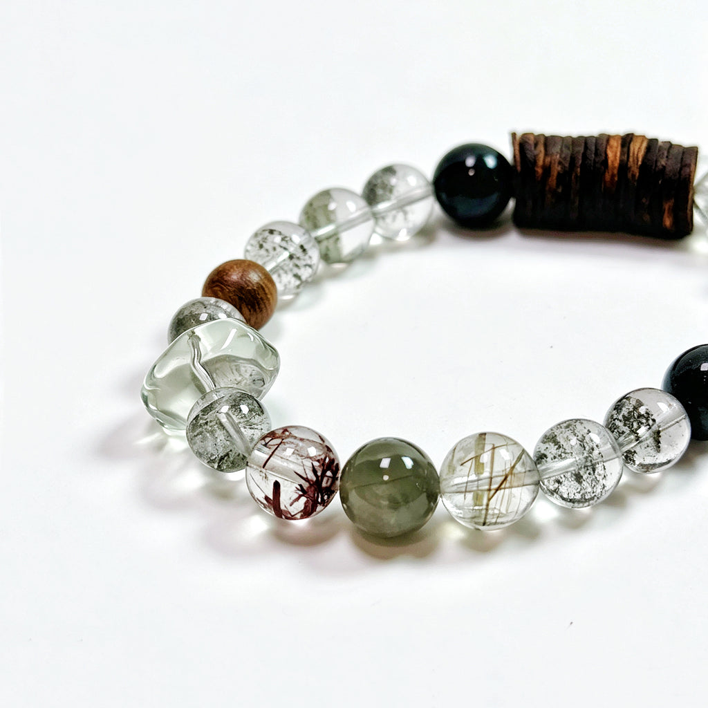 Green Phantom crystal bracelet worn on wrist showing the opposite side of the bracelet