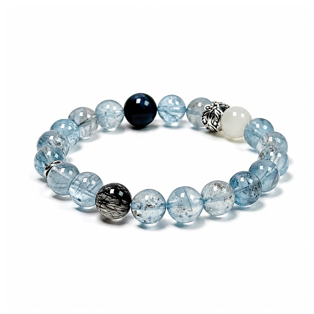 Included Aquamarine bracelet on clean white background
