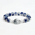Natural Kyanite and Blue Rutilated Quartz Bracelet for Calm, Clarity and Focus