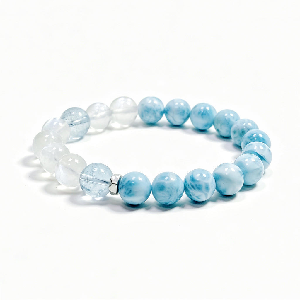 Larimar calming crystal bracelet white background main view