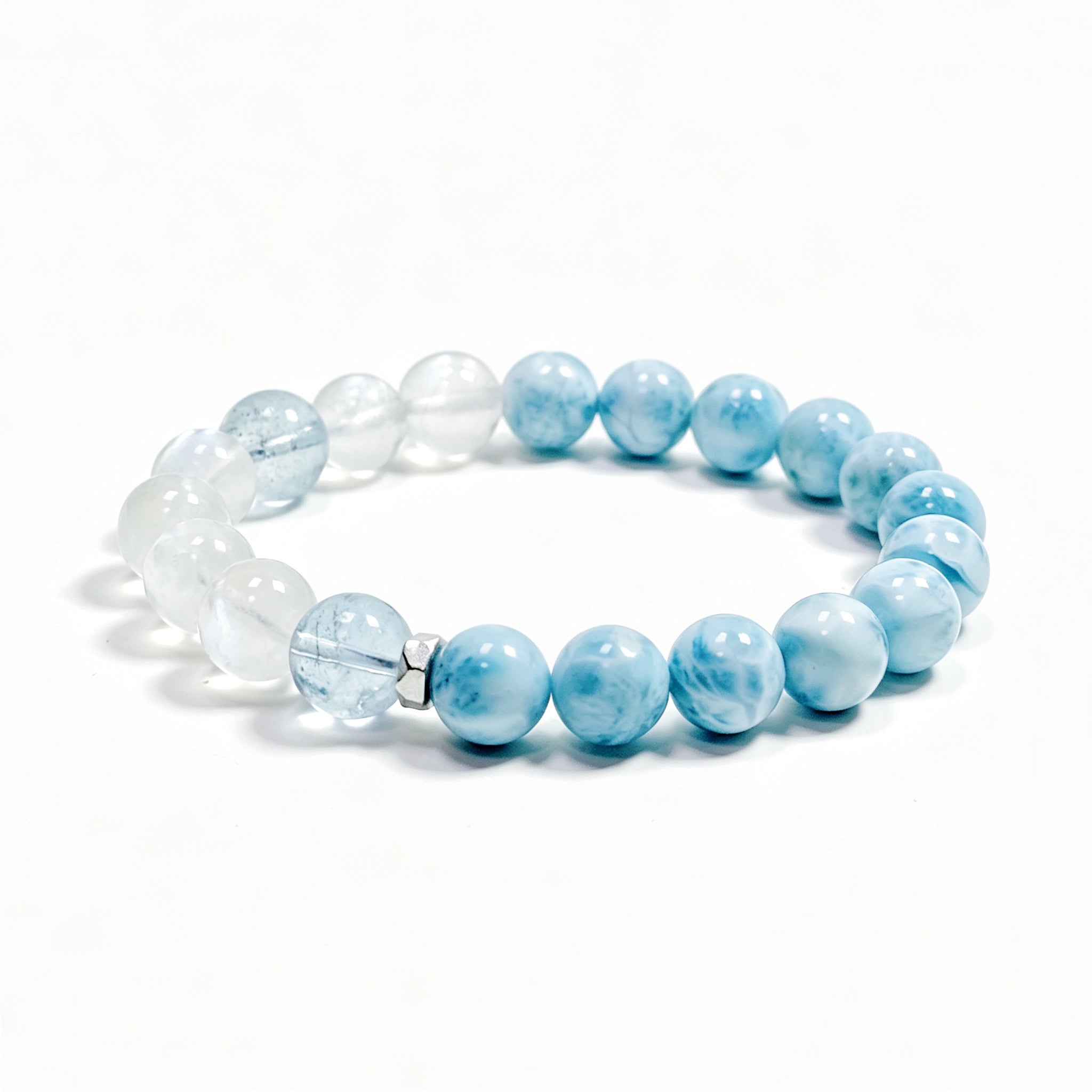 Larimar calming crystal bracelet white background main view