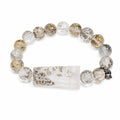 Side view of One of a Kind Dendritic Quartz bracelet with unique tree-like mineral patterns