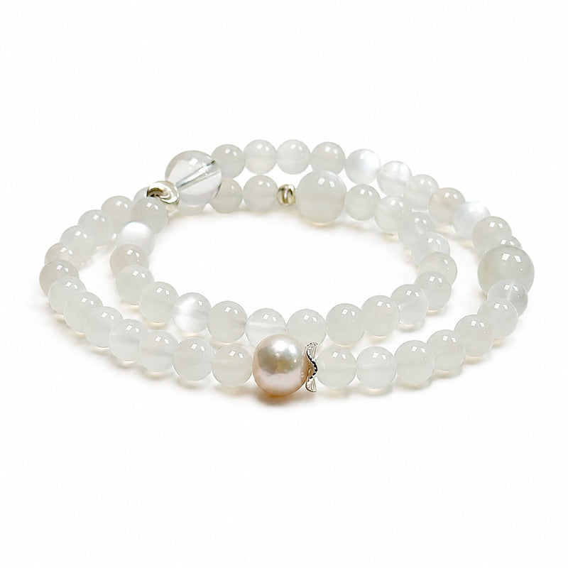 White Moonstone  Double Wrap Bracelet | Intuition & Inner Peace