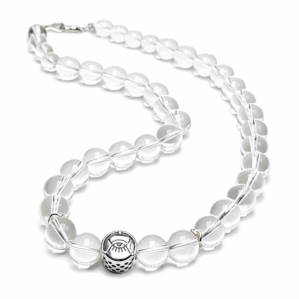 Collector-Grade Clear Quartz Necklace with Wisdom Eye | Inner Clarity & Guidance